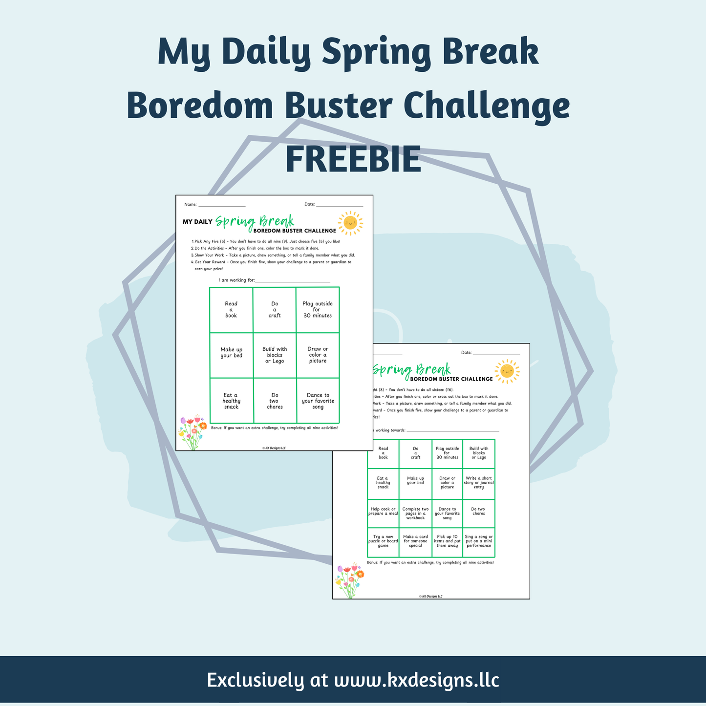 FBKXD - My Daily Spring Break Boredom Buster Challenge - MARCH FREEBIE