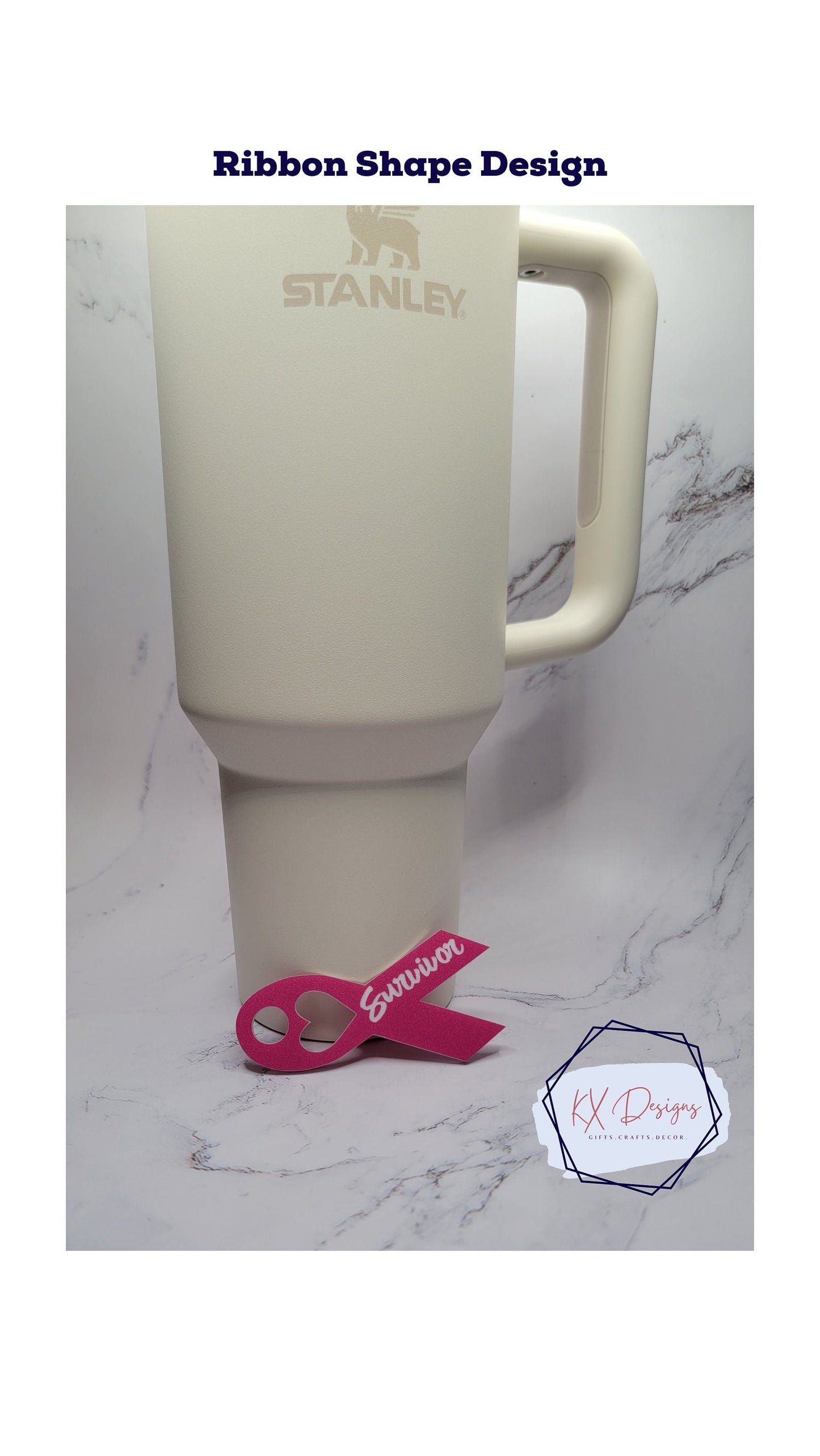 40 oz. Personalized Breast Cancer Awareness Name Plate | Custom Name Tag | Stanley Topper | Tumbler Cup | Bulk options