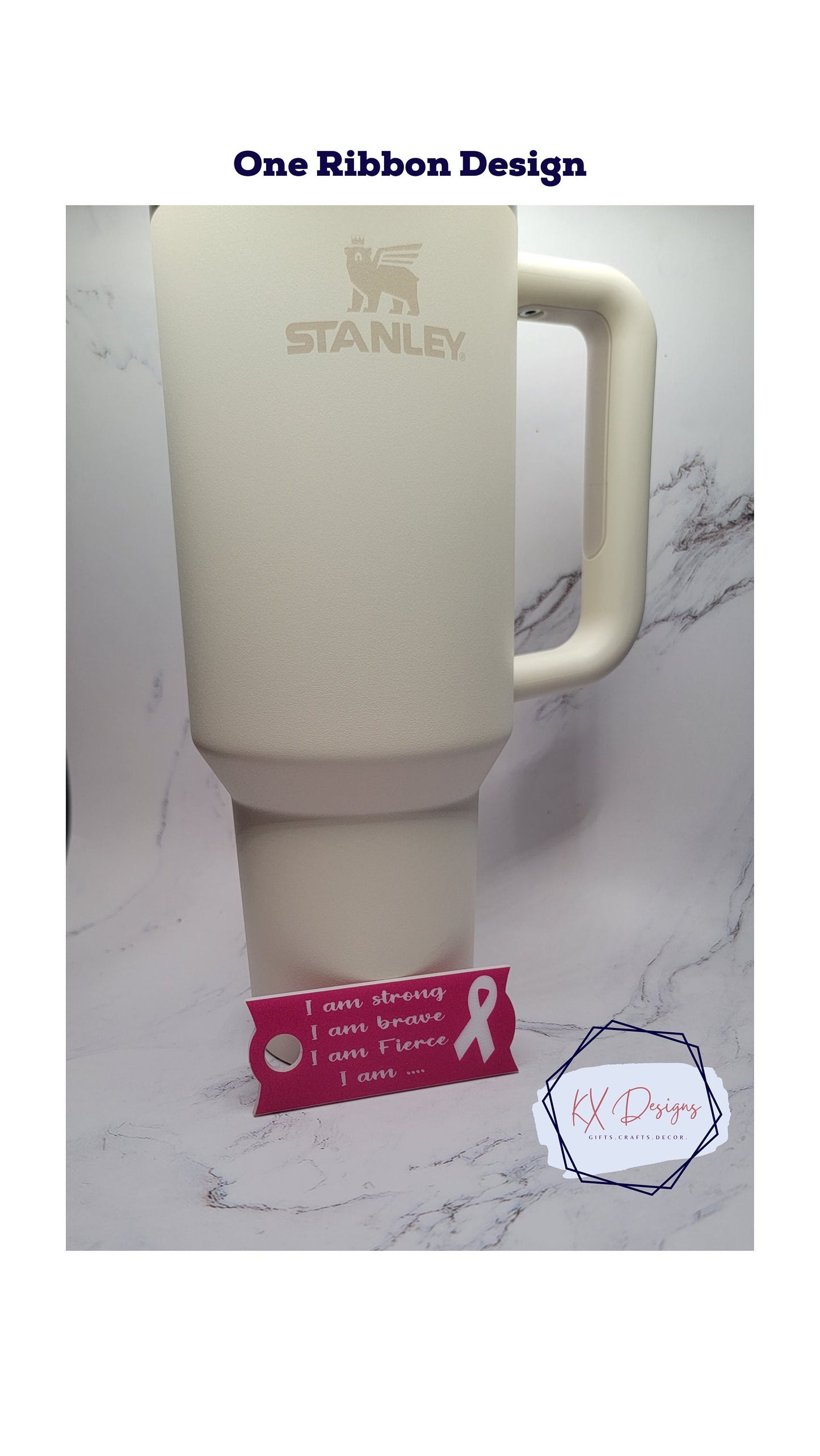 40 oz. Personalized Breast Cancer Awareness Name Plate | Custom Name Tag | Stanley Topper | Tumbler Cup | Bulk options