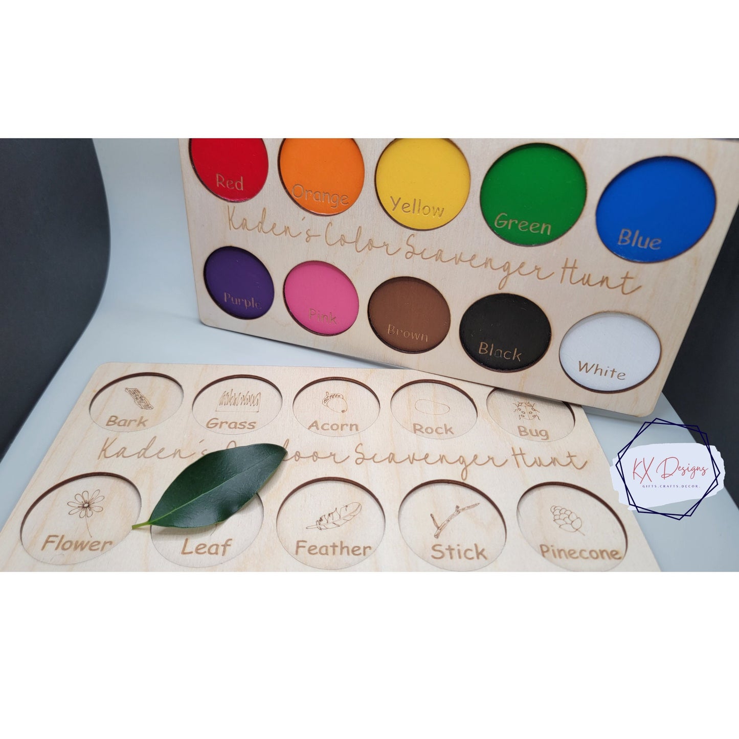 Nature Scavenger Hunt Custom Gift for Kids, Wooden Outdoor Montessori Learning Board
