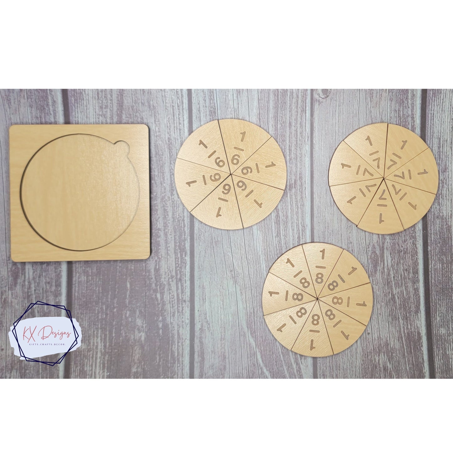 Wooden Circle Fraction Set | Math Help, Math learning tools, Homework, Homeschooling, Montessori, Math manipulative, Math education