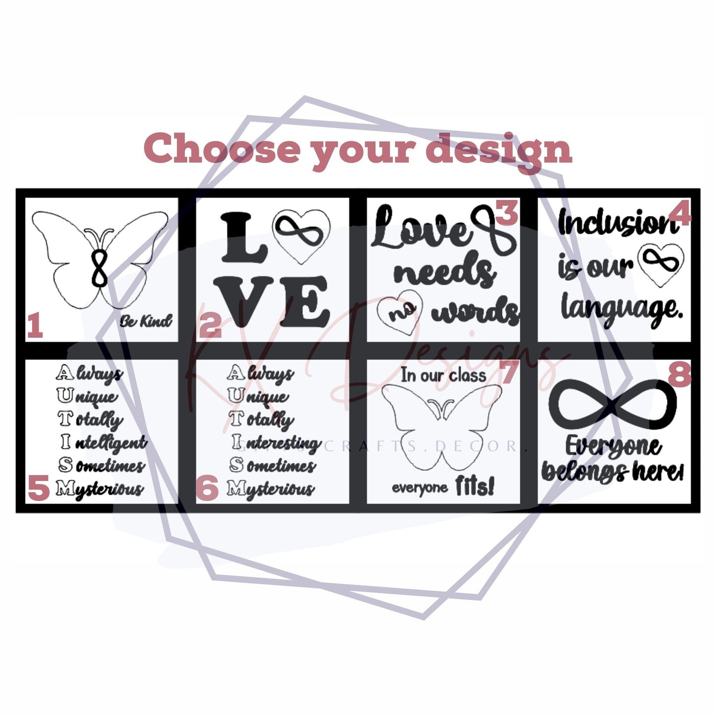 Autism Acceptance DIY kit, Paint Your Own, DIY Wooden Craft Kit for Kids, Eight Designs, Available in three sizes, Paint supplies optional
