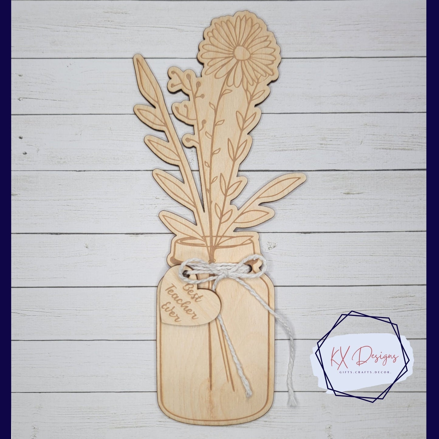 Personalized Engraved Wooden Mason Jar Bouquet, Gift for Special Person, Gift for loved one, Teacher, Add a note, Kids Gift Paint Project