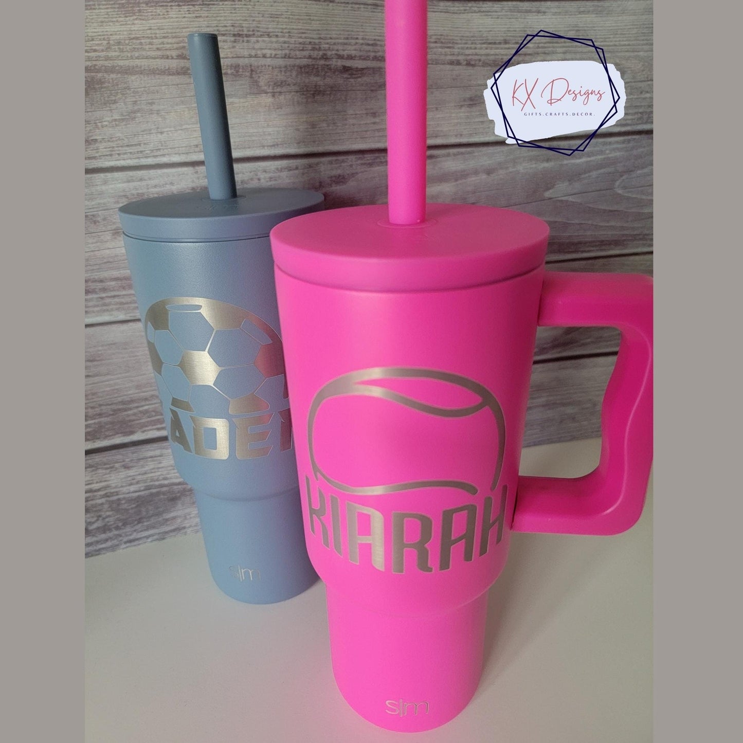 24 oz Laser engraved tumbler | Sports Collection | Simple Modern Trek Kids, Various Colors, Designs