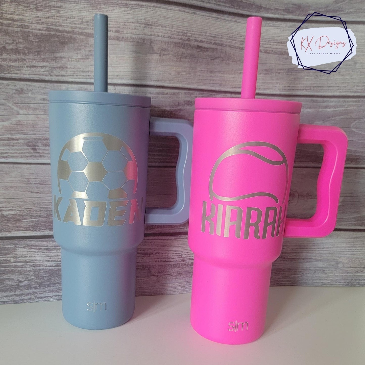 24 oz Laser engraved tumbler | Sports Collection | Simple Modern Trek Kids, Various Colors, Designs