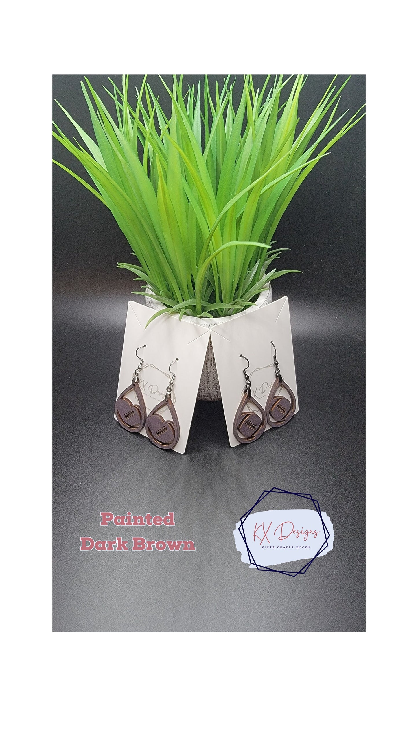 Wood/ Acrylic Personalized NFL NCAA Football earrings