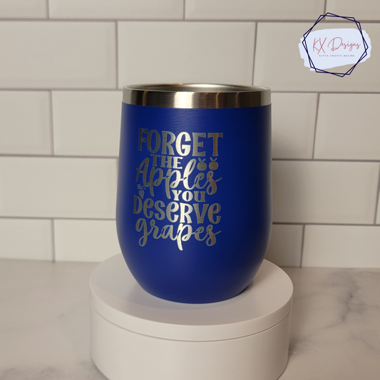 Laser engraved wine tumbler | Various Colors, Designs