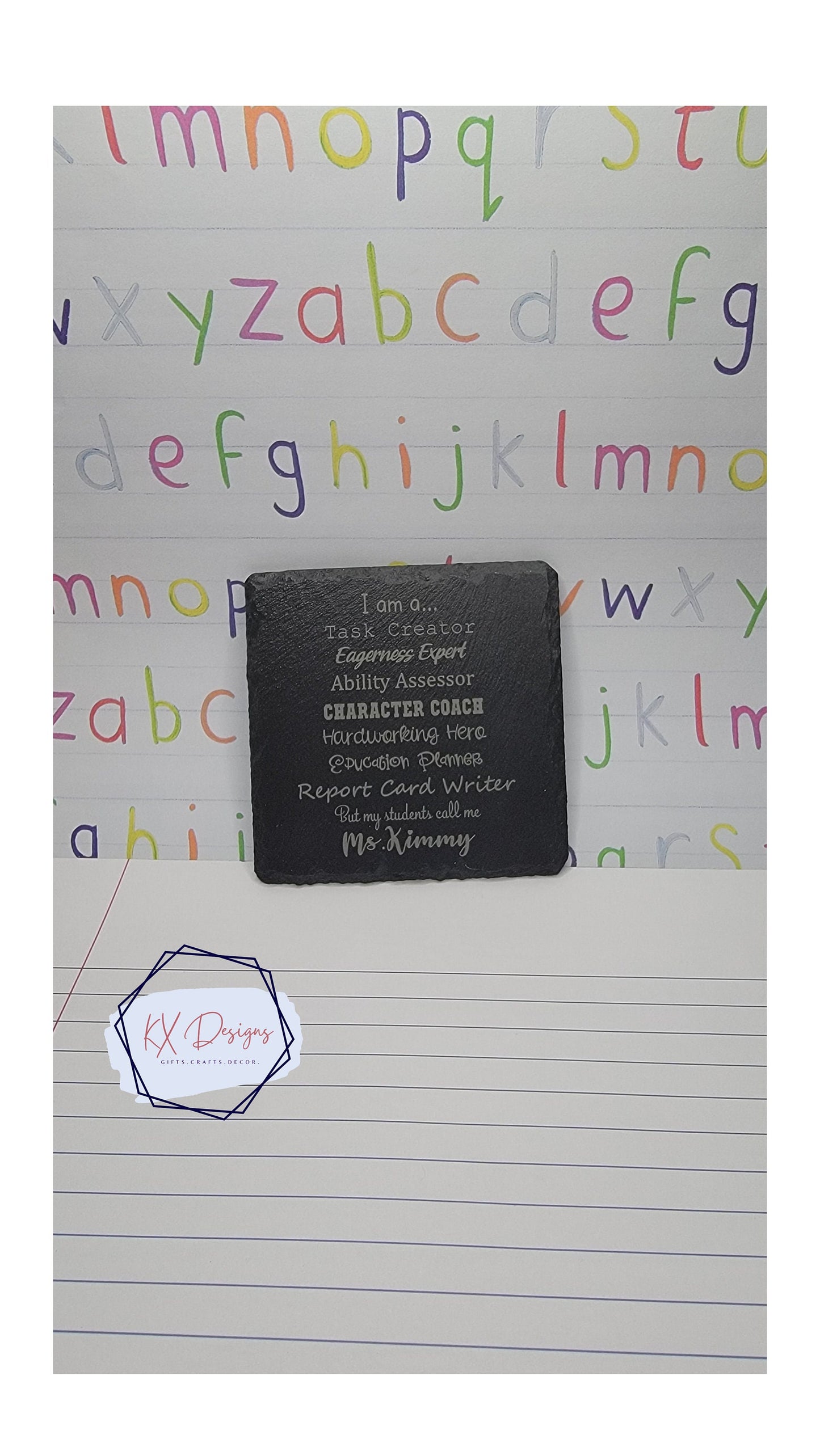 Personalized Laser Engraved Slate Coasters | Teacher gift, First day of school gift, Teacher Appreciation gifts, School events, Homeschool