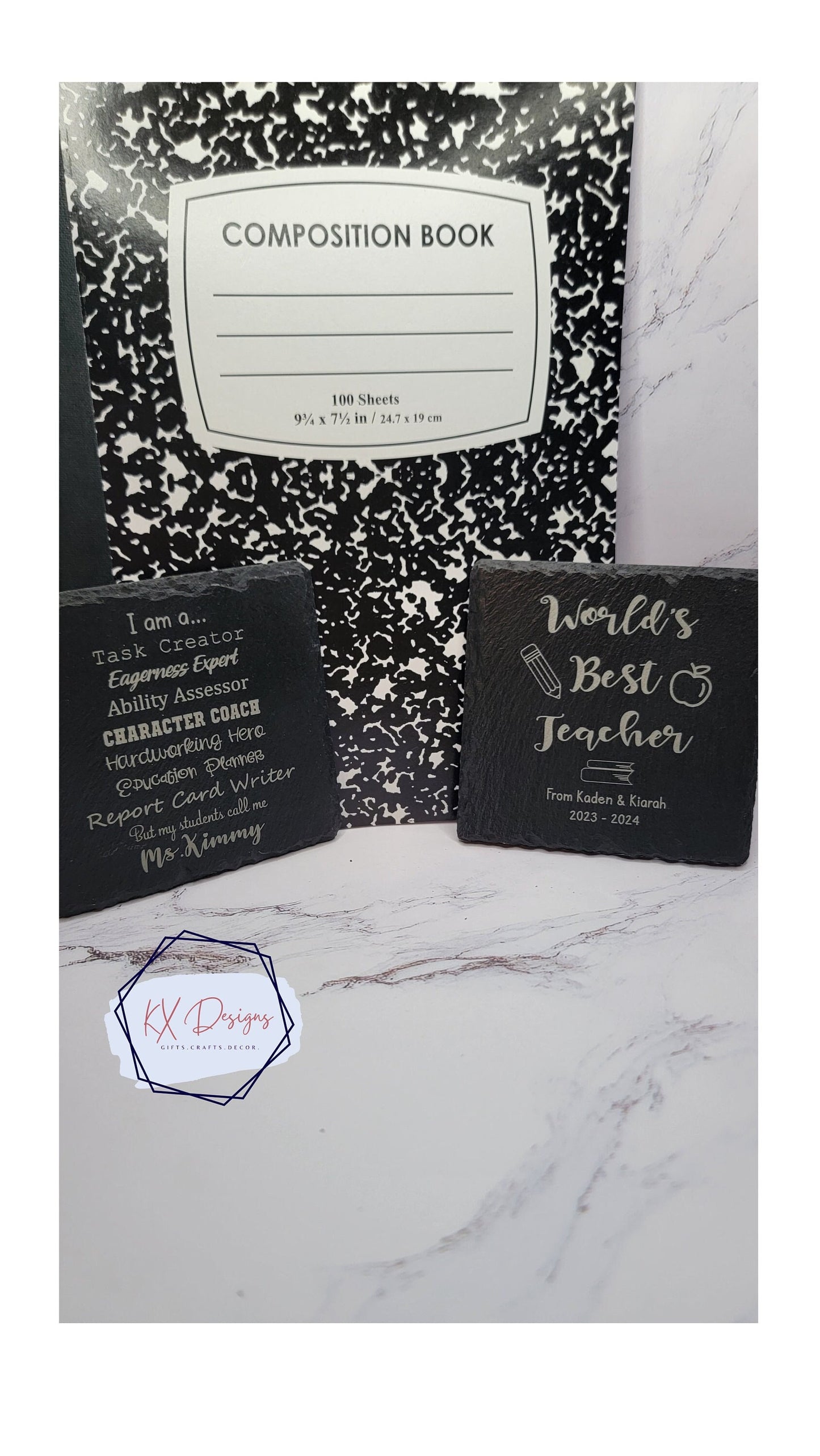 Personalized Laser Engraved Slate Coasters | Teacher gift, First day of school gift, Teacher Appreciation gifts, School events, Homeschool