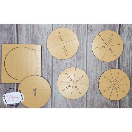 Wooden Circle Fraction Set | Math Help, Math learning tools, Homework, Homeschooling, Montessori, Math manipulative, Math education