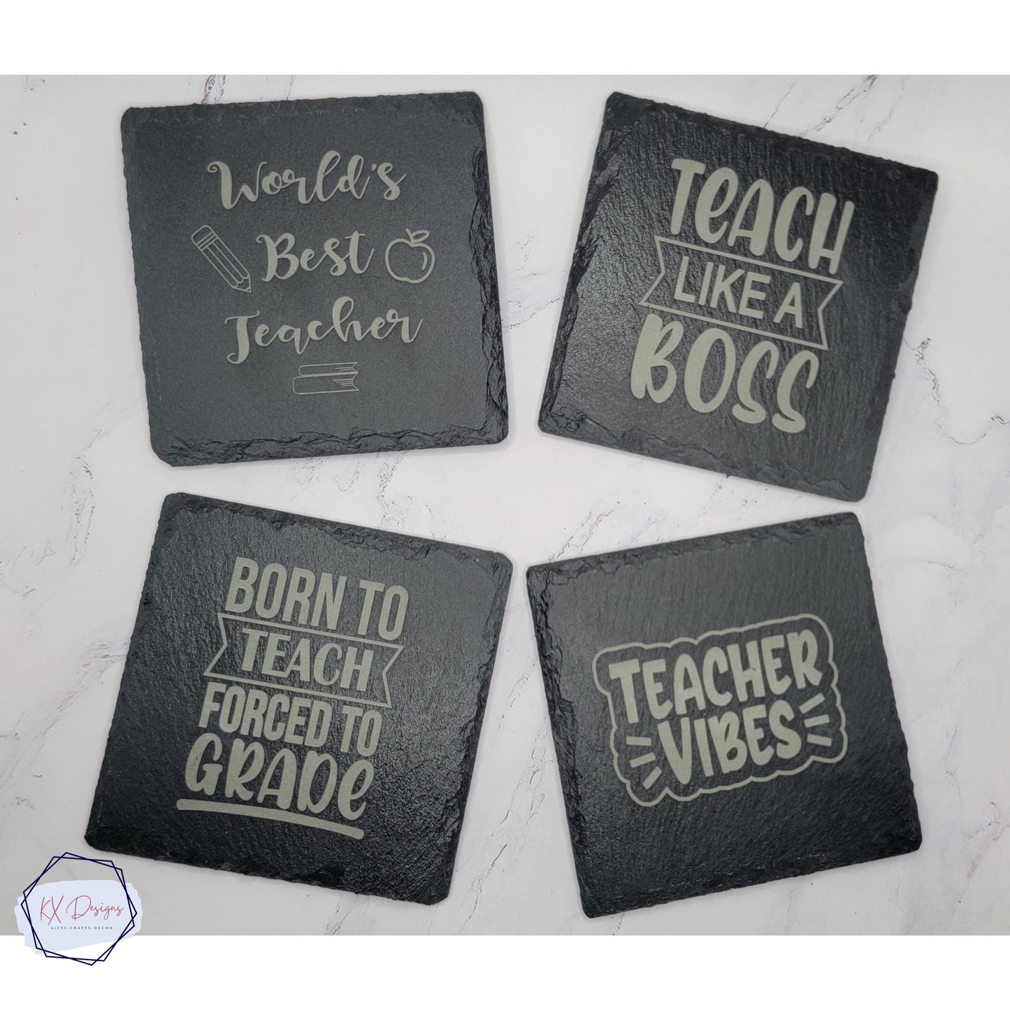 Personalized Laser Engraved Slate Coasters | Teacher gift, First day of school gift, Teacher Appreciation gifts, School events, Homeschool