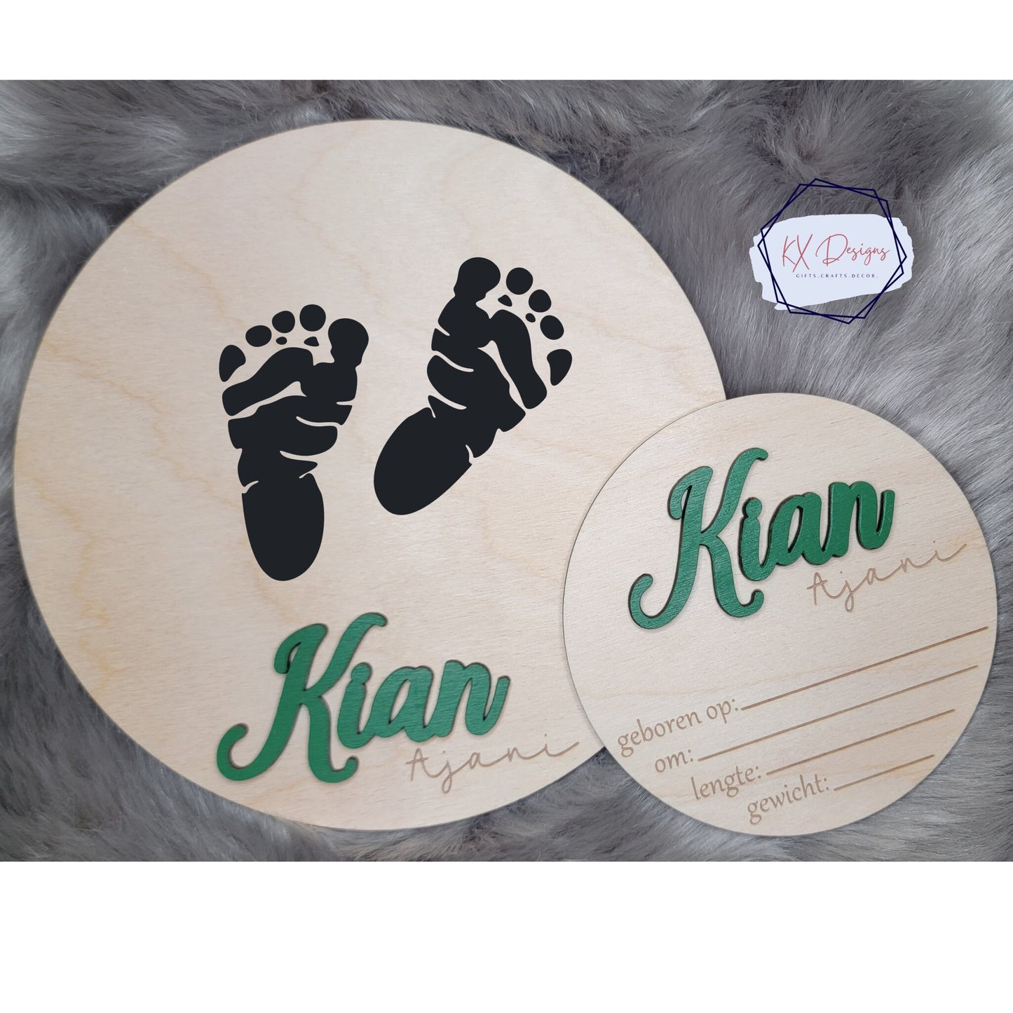 Birth Baby Announcement with birth stats, Footprint Sign for newborn, Personalized, Baby Name Reveal, Hospital Sign, Nursery Decor, Bundle
