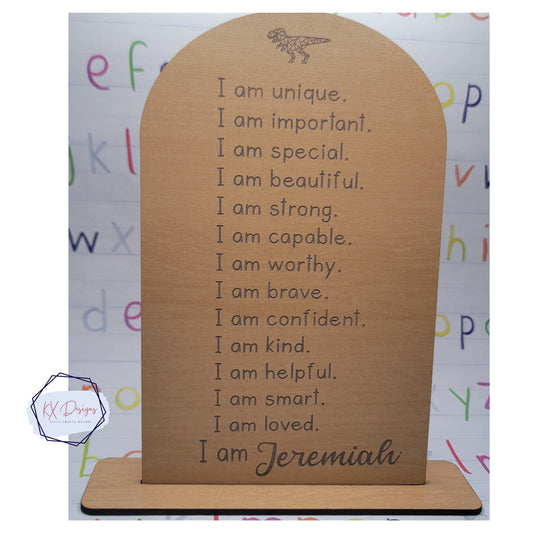 Kids Affirmation Dome Sign, Bedroom, Playroom, Homeschool decor, Personalized, Custom I am affirmations, Positive Mindset, Nursery Decor