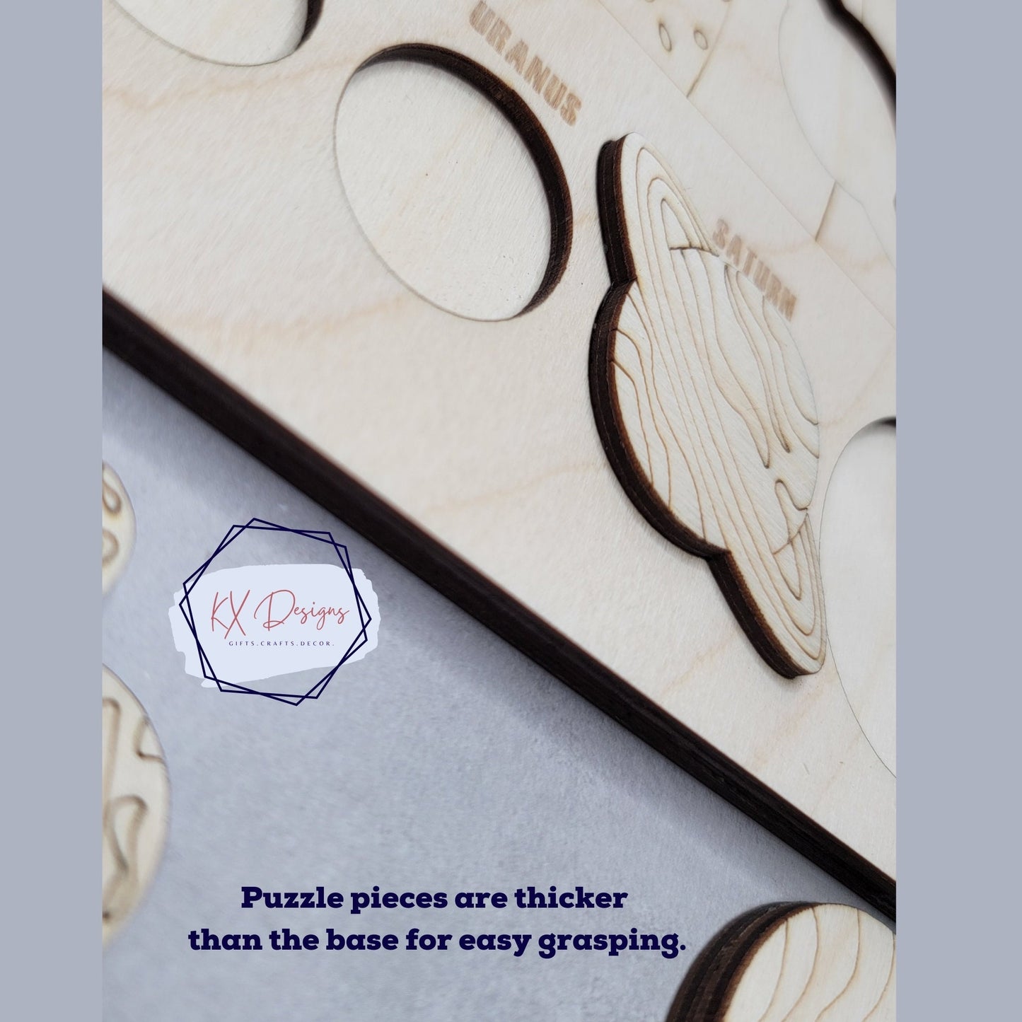 Solar System Puzzle, wooden puzzle, planets, moon, dwarf planet, Montessori, space, homeschool and classroom STEM Science learning activity