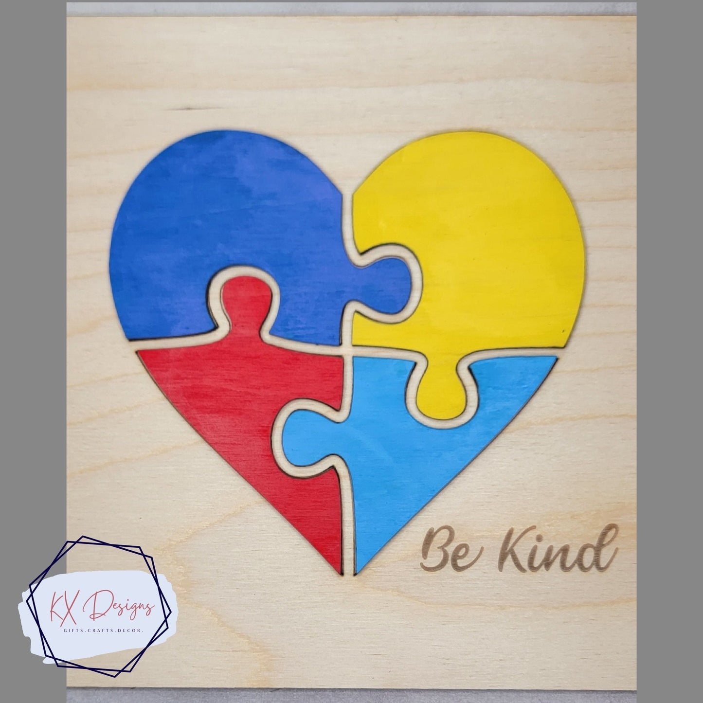 Autism Awareness DIY kit, Paint Your Own, DIY Wooden Craft Kit for Kids, Eight Designs, Available in three sizes, Paint supplies optional