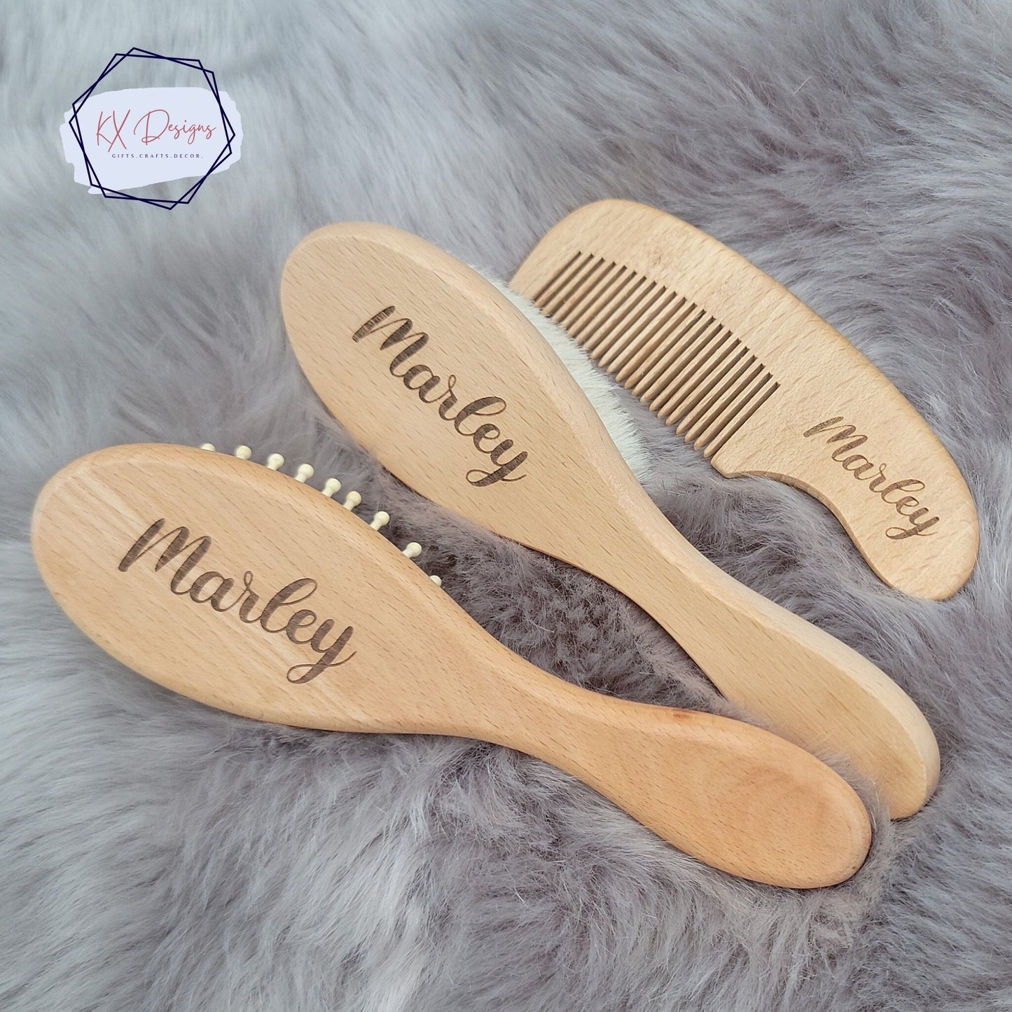 Baby Brush & Comb Set, Gift for newborn, Personalized, Baby Name Reveal, Baby Shower Gift, Nursery Decor, Bundle