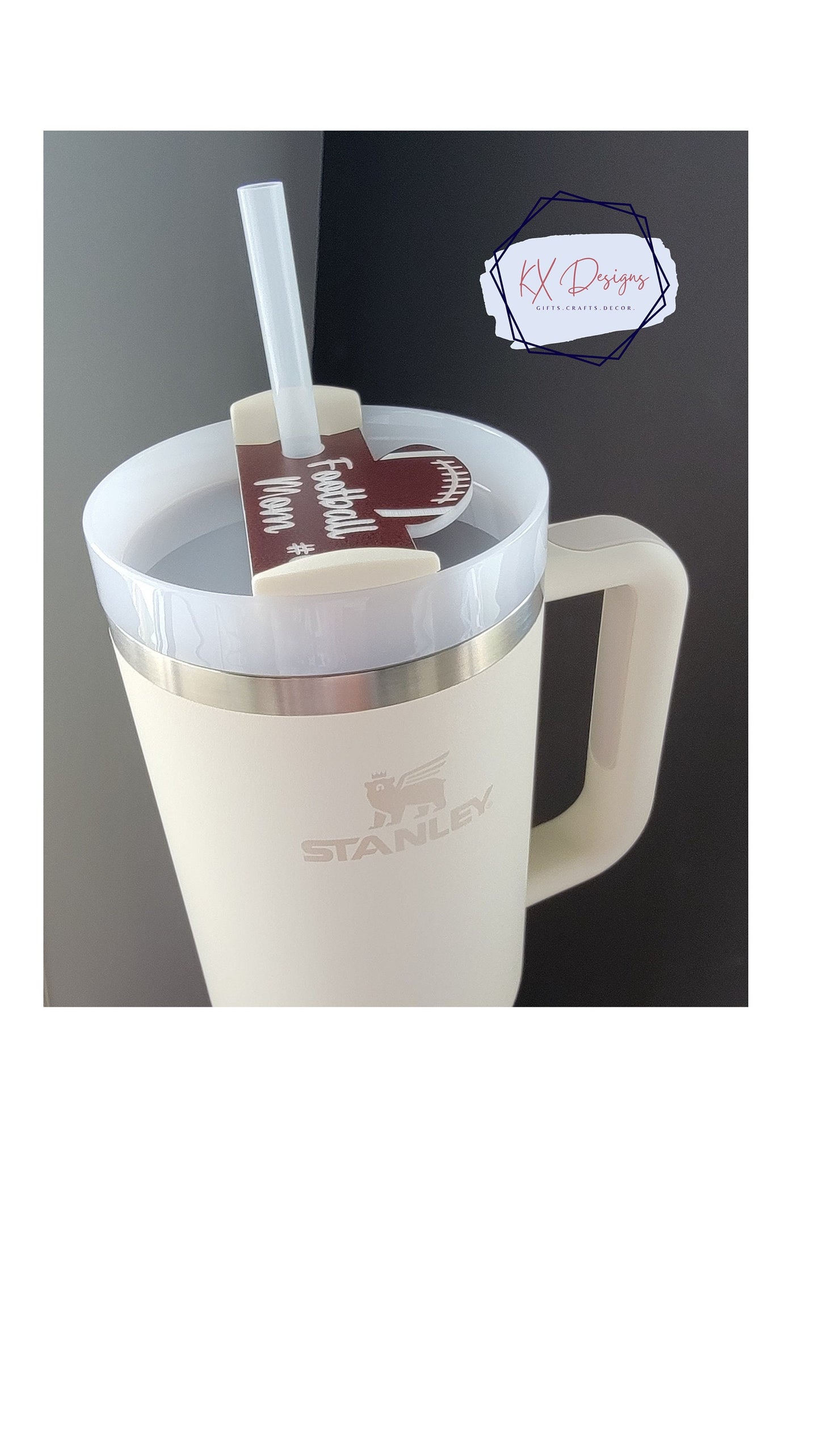 Football Name Plate | Custom Name Tag | Stanley Topper | Tumbler Cup | Game Day, Super bowl, Football mom, High School Athlete, Cheerleaders